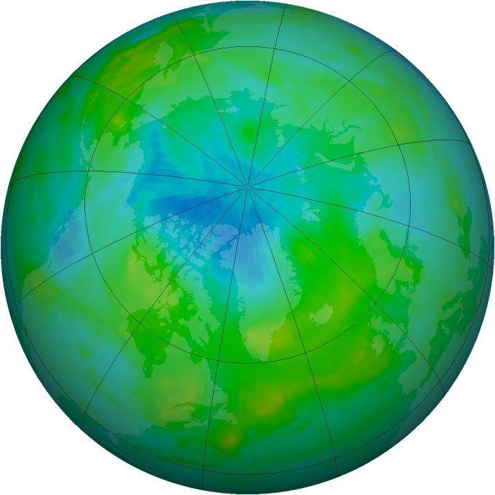 Arctic ozone map for 02 September 1985